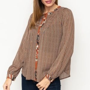 Mystree EDGE PRINT POINT STRIPE SHIRT